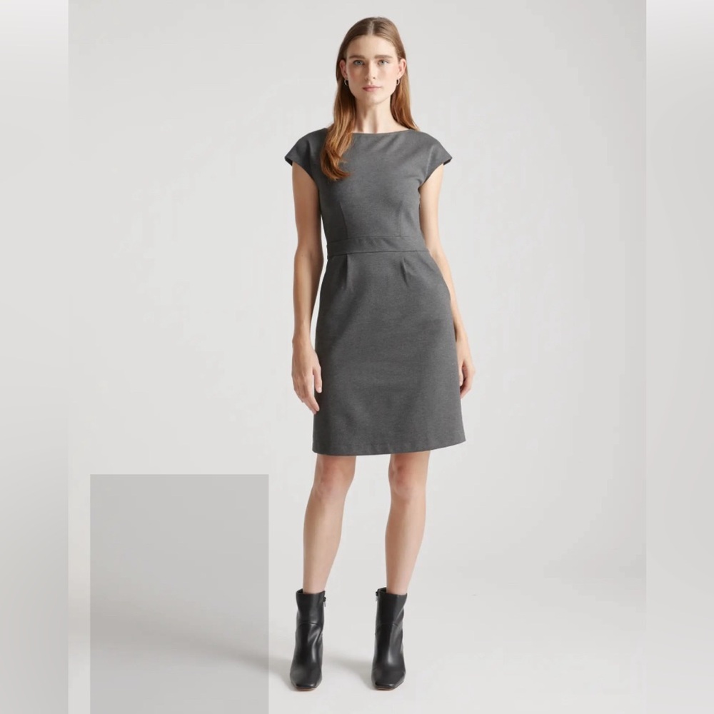 Quince Ponte Ultra-Stretch Cap-Sleeve Dress